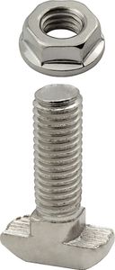 Hammerschraube T-Schraube M8 20mm Nut 10 für Aluprofil 45-er 10 Stück + Mutter