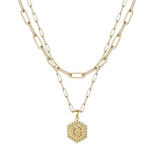Anhänger-Halskette, wasserfest, vielseitig einsetzbar, glänzender Buchstabe, Gold-Schicht-Halskette als Geschenk-G