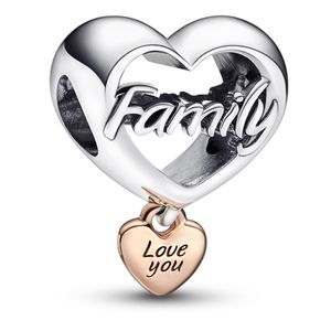 Pandora 782326C00 prívesok Ladies Love You Family Heart Silver 14k Rose Gold Plated