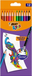 Ołówek kolorowy BIC KIDS EVOLUTION ILLUSION wymazywalny etui 12 szt