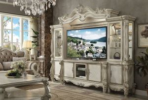 JV Möbel Klassische Wohnwand weißer Farbton TV-Wand