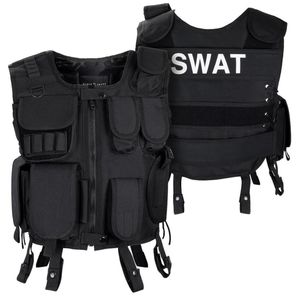 Black Snake® SWAT Einsatzweste taktische Weste schwarz Paintball Softair Gotscha Brustschutz - XL/XXL - SWAT