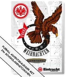 Eintracht Frankfurt Adventskalender Fussball 2021 - 24x Schokoladenstückchen  - Kinder Frauen & Männer Fussballfans Advent Kalender Weihnachtskalender
