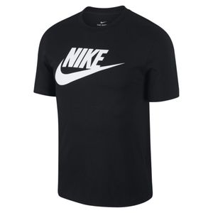 Nike T Shirt Herren Rundhals aus Baumwolle, Größe:L, Farbe:Schwarz