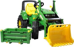 Rolly Toys Trettraktor John Deere 7930 mit Frontlader + Mulde, Flüsterlaufreifen