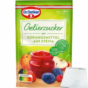 Dr. Oetker Gelierzucker mit Süßungsmittel aus Stevia (350g Packung) + usy Block