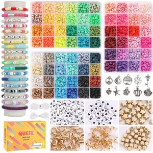 Perlen Bunte Perlen Set zum Auffädeln 9000 Stück mit 234 Buchstaben Perlen DIY Armband Schmuckherstellung Kit zum Basteln