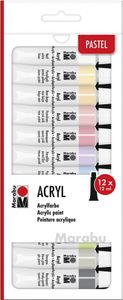 Marabu Acrylfarben-Set "PASTELL" 12 x 12 ml