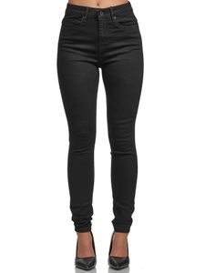 Tazzio Damen Skinny Fit High Waist Jeans F101 Schwarz 48