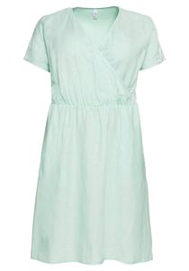 sheego Damen Große Größen Kleid in Wickeloptik, mit V-Ausschnitt Sommerkleid Citywear klassisch V-Ausschnitt - unifarben