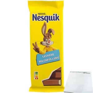 Nesquik Schokoladentafel Milchschokolade mit Milchfüllung (100g Tafel) + usy Block