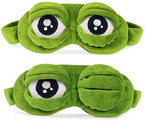 Schlafmaske 2stk Augenmaske Frosch 3D Reise Schlafmaske mit Gummiband weiche für Kinder und Erwachsene