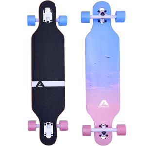 Apollo Longboard Special Edition Komplettboard inkl. T-Tool, mit High Speed ABEC Kugellagern, Drop-Through Freeride Skaten Cruiser Boards