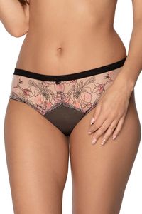 Gaia dame brazilian slip geblümt elegant stickerei netz ausgeschnitten sinnlich 1181b gianna, schwarz, xxl