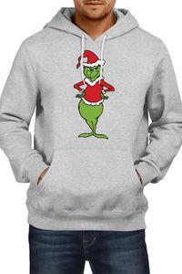 Grinch Christmas Herren Kapuzenpullover Bluza Świąteczna Choinka Sylwestrowy Prezent Świąteczny, Man XL / Grau