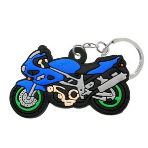 INF 3er-Pack Motorrad-Schlüsselanhänger aus PVC Dunkelblau