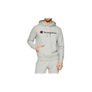 Champion Herren Hooded Sweatshirt - Kapuze, Hoodie, Logo-Stick, langarm, uni Grau S