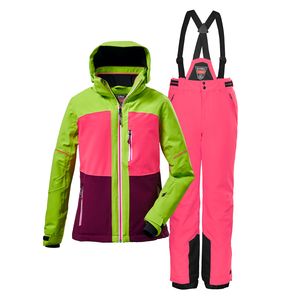 Skianzug Mädchen Gr. 164 Grün pink neonKinder - 164