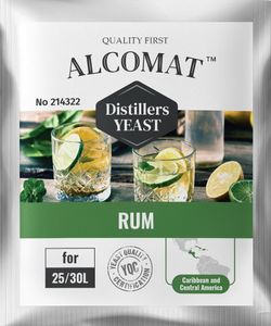 Rum Distillers Yeast ALCOMAT Alkohol Hefe | Gärhefe | Brennhefe | Rum Destillation | Alkoholtoleranz bis 13-14%, 1 Stück