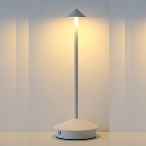 LED Tischlampe Kabellos, Nachttischlampe Touch Dimmbar Tischleuchte Schreibtischlampe (Weiss)
