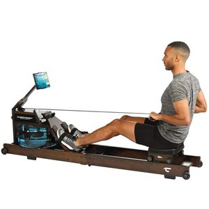 Christopeit Bambus Wasserrudergerät Hudson – Nachhaltiges 3-in-1 Rudergerät, 10 L Wasserwiderstandssystem, Kinomap & Bluetooth Pulsmessung, Ergonomischer Komfortsitz, Klappbar mit Transportrollen, Belastbar bis 120 kg