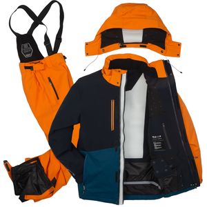 Skianzug Herren Skijacke dunkelblau + Skihose orange Gr. M - M | dunkelblau orange