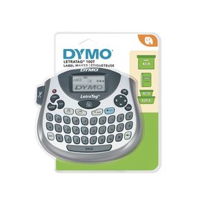 DYMO LetraTag LT-100T Beschriftungsgerät | Tragbares Etikettendrucker mit QWERTZ Tastatur | silber | Ideal fürs Büro oder zu Hause