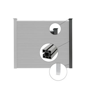 WPC Pfosten für Sichtschutzzaun Sichtschutz V2, silber, H 185 cm