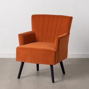 Sessel 63 x 50 x 83 cm synthetischer Stoff Holz Orange