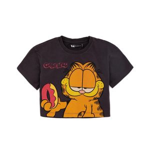 Garfield - krátké dívčí tričko NS6905 (140) (černá/oranžová)