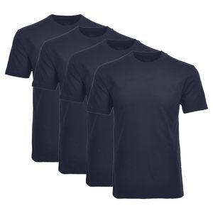 RAGMAN Herren T-Shirt 4er Pack - 1/2 Arm, Unterhemd, Rundhals Dunkelblau L