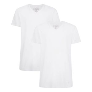Bamboo basics Herren T-Shirt VELO, 2er Pack - Unterhemd, V-Neck, Single Jersey Weiß L