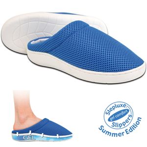 Stepluxe® Summer Slipper - Slippers, Hausschuhe, (2-tlg.) ,Gel Schuh mit Bambusfasern, blau, 35-46, Mesh, atmungsaktiv