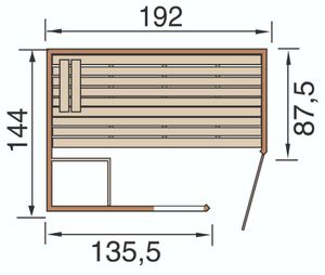 WEKA Massivholz-Elementsauna Laukkala 2 inkl. Saunaleuchten-Set Innensauna Sitzbänke aus Holz in Naturbelassen Saunakabine Wandstärke: 45 mm Inklusive: Ofen Infrarotsauna