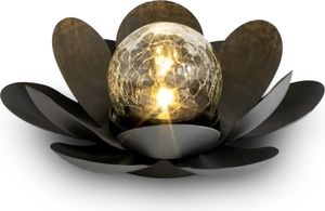 LED Solar Lotusblüte schwarz mit Crackleglas Kugel - 24 x 10 cm - Garten Deko Kugelleuchte im Blumen Design - Gartenkugel Dekoleuchte Lotus Solarlampe Bruchglas LED Solar Lotusblüte schwarz mit Crackleglas Kugel - 24 x 10 cm - Garten Deko Kugelleuchte im Blumen Design - Gartenkugel Dekoleuchte Lotus Solarlampe Bruchglas