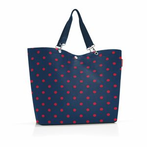 reisenthel shopper XL, nákupná taška, tote bag, plážová taška, tote, polyesterová tkanina, Mixed Dots Red, 35 L, ZU3075