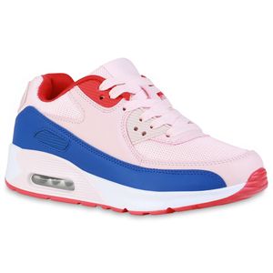 Giralin Damen Sportschuhe Laufschuhe Schnürer Profil-Sohle Schuhe 837912, Farbe: Rosa Blau Rot, Größe: 39
