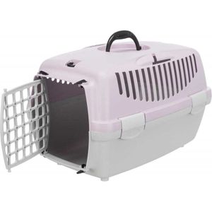 TRIXIE Transportbox Capri 1 - XS - 32 x 31 x 48 cm - Hellgrau und Mauve - Für Hunde