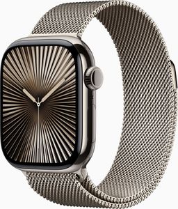 Apple Watch Series 10 GPS + Cellular 42mm Natural Titanium Case mit Natural Milanese Band (MWXF3QF/A)