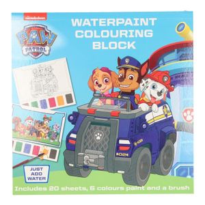 Paw Patrol Waterpaint Colouring Block With Pencil