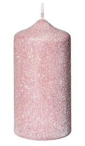 Glamour Glitter Stumpenkerzen Rosa, 120 x 60 mm, 4er Set