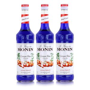 Monin Sirup Curacao Blau 700ml - Cocktails Milchshakes Kaffeesirup (3er Pack)
