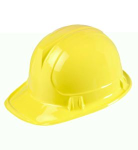 Bauarbeiter Helm - Bauhelm - Faschingshelm Kunststoff gelb