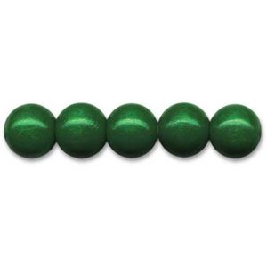 56 Holzperlen 10mm Holz Perlen basteln fädeln dunkelgrün