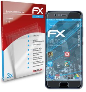 atFoliX FX-Clear 3x Schutzfolie kompatibel mit Huawei P10 Displayschutzfolie