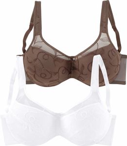 PETITE FLEUR Minimizer-BH mocha-mousse+weiß Größe 85 D PETITE FLEUR Minimizer-BH mocha-mousse+weiß Größe 85 D
