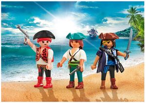 PLAYMOBIL – 9884 – Piraten – 2 Piraten und 1 Piratin – in Kunststoffverpackung, keine Kartonschachtel blau …