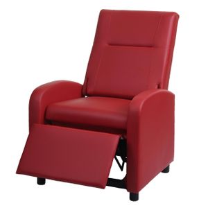 Fernsehsessel MCW-H18, Relaxsessel Liege Sessel, Kunstleder klappbar 99x70x75cm  rot