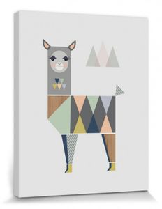 Lamas Poster Leinwandbild Auf Keilrahmen - Llama, Little Design Haus (50 x 40 cm)