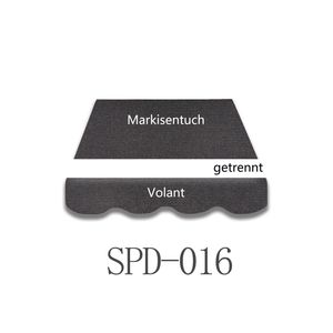 Vana 4x3m Markisenstoff Markisenbespannung Markisentuch mit Volant SPD016